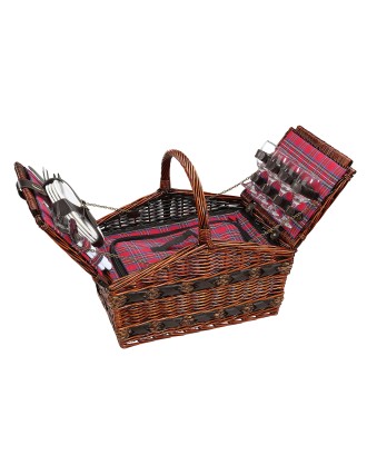 Cos de picnic pentru 4 persoane, salcie impletita, model Como - CILIO